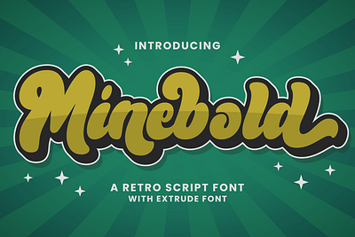 Minebold - Retro Script with Extrude modern font