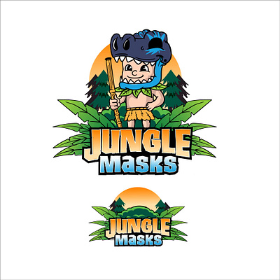 Jungle Masks character dino dinosaur illustration jungle jungle boy logo t rex