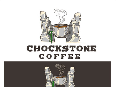 Chockstone Coffee logo designs climb coffee graphic design illustration logo mountain mountain clim mountains