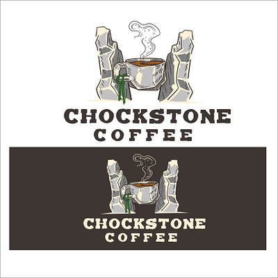 Chockstone Coffee logo designs climb coffee graphic design illustration logo mountain mountain clim mountains