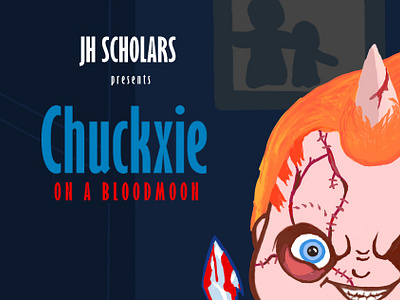 Chuckxie on a Bloodmoon cartoon design drawing illustration typography