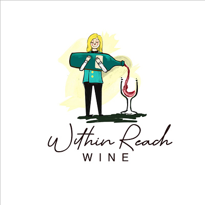 Within Reach Wine french illustration label liquare logo restaurant retro vintage water paint wine wines