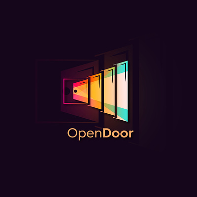 Open door logo concept template abstract abstractlogo brand branding colorful dark design door gradient graphics design identity illustrator logo modern stylish ui vector