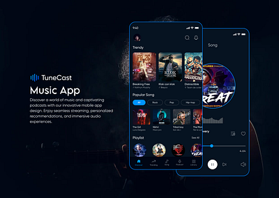 Music & Podcast Mobile App Design app layout