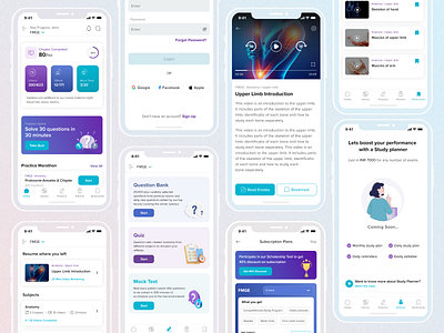 Nextillo- Revolutionizing Medical Education app app screens applications applify branding design education medical medical exams mobile app mobile app design ui ui designer