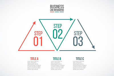 Line flat elements for infographic_5 cycle