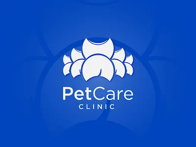 Pet Care logo template blue branding carelogo clinic design graphics design illustrator logo minimal modern petcare petlogo template ui vector