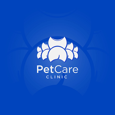Pet Care logo template blue branding carelogo clinic design graphics design illustrator logo minimal modern petcare petlogo template ui vector
