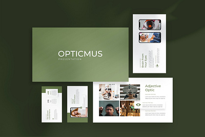 Opticmus Presentation Template care clean clinic design eye glasses health lens medical minimalist modern optic optical optician pitchdeck powerpoint presentation specialist template visual