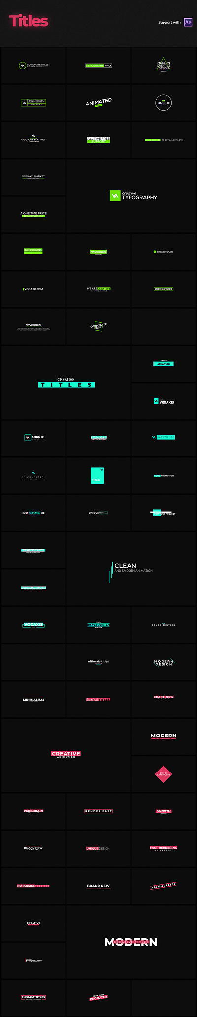 Graphics Titles After Effects Pack animation broadcast film gif motion titles type typography