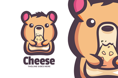 Cheese animal branding cute mascot design graphic design illustration logo ux vector