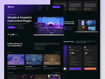 SaaS Website Landing Page - Dark UI Homepage Web Design dark ui