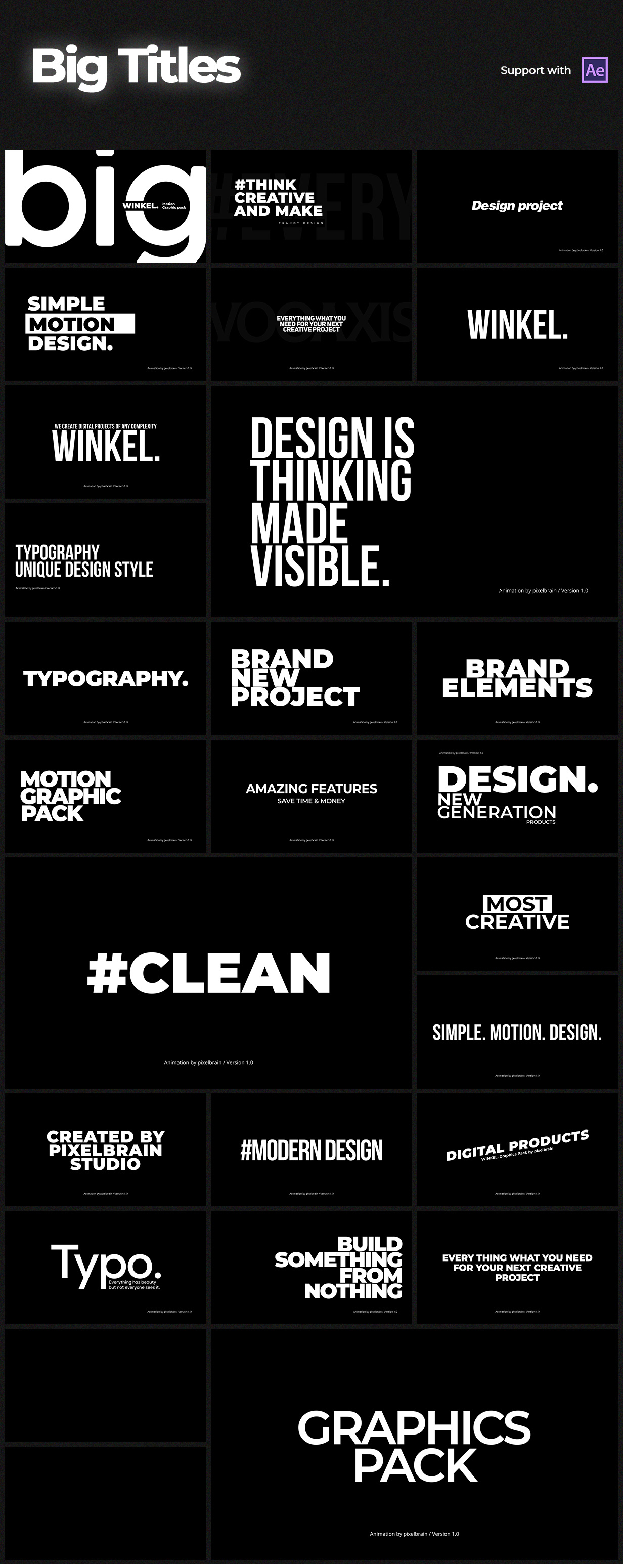 Graphics Big Tiltes After Effects Pack animation clean design graphic design illustration kinetic logo matchstic motion graphics news van pack red tv