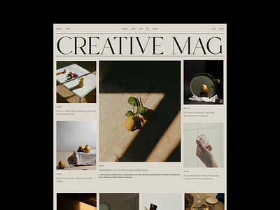 Creative Mag Issue 126 beige desktop editorial homepage layout magazine minimal minimaldesign ui ux web webdesign