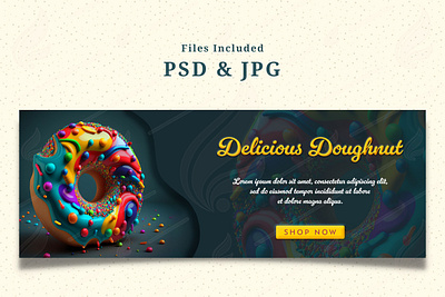 Colorful Doughnut on Blue background abstract attractive bakery banner cake chocolate delicious design dessert doughnut gems illustration minimal modern sweet food sweets tasty template