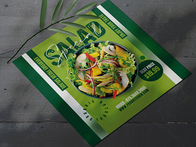 Fresh Salad Restaurant Flyer branding flyer food fresh graphic design indesign print restaurant salad template vegn