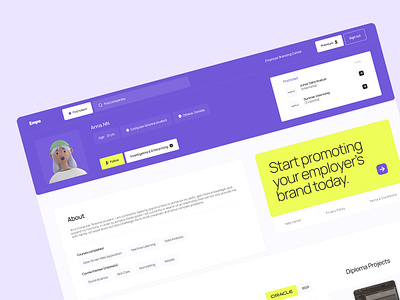 Social network for companies and students business company courses education landing page network sign in sign up social tech ui ux webpage website