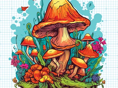 Psychedelic Mushrooms illustration