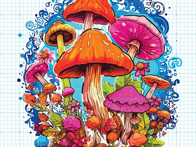 Psychedelic Mushrooms illustration