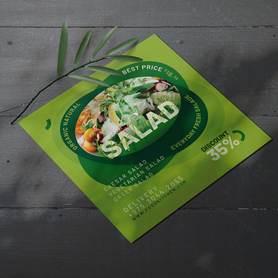 Fresh Salad Food Flyer flyer food marketing photoshop print restaurant social media post template