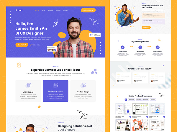 Personal Portfolio Website Landing Page by Aminur Tahmid on Dribbble