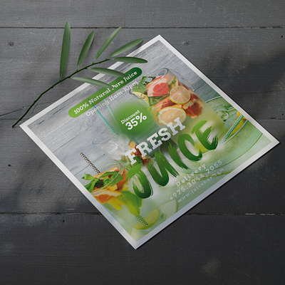 Fresh Juice Flyer branding drink flyer food fresh juice graphic design juice bar mojito photoshop print template