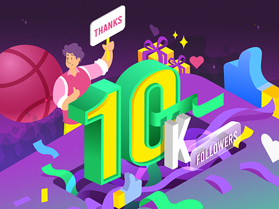 We Have Reached 10K Followers 3d animation art artist branding character colours creative design digital drawing followers graphic design illustration illustrator logo man illustration motion graphics typography ui vector