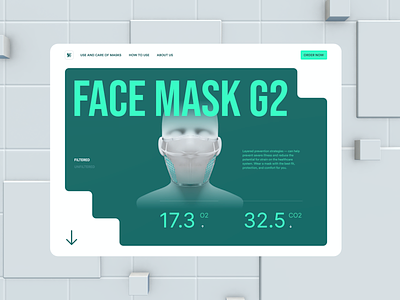 Face Mask - Website Concept 3d 3d product concept design face mask industrial product layout mask product design ui uxui visual