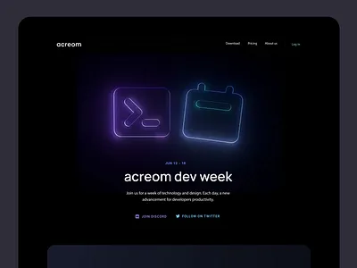acreom dev week 3d 3d animation animation ui web