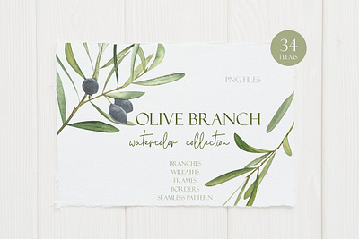 Olive Branch Watercolor Clipart app branding design graphic design illustration logo typography ui ux vector