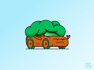 Carbon positive car 🌳🌴🌲 car carbonpositive forest illustration illustrator microwh33lz miguelcm tree
