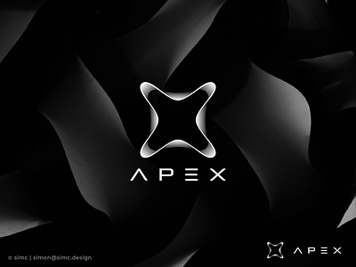 APEX | Logo Design abstract black and white blockchain brand identity branding cosmos decentralized deep ecosystem fluent gradients letter x logo design network soft space star validator web3