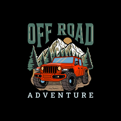Off-Road Adventure T-Shirts Design adventure car custom design design graphic design hill illustration jeep mountain offroad sunset t shirt t shirt design truck tshirt