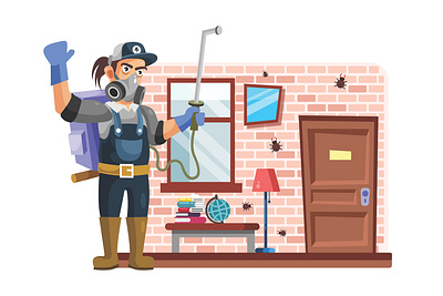 Exterminator-or-Pest-Control-Vector-Illustration graphic design illustration vector