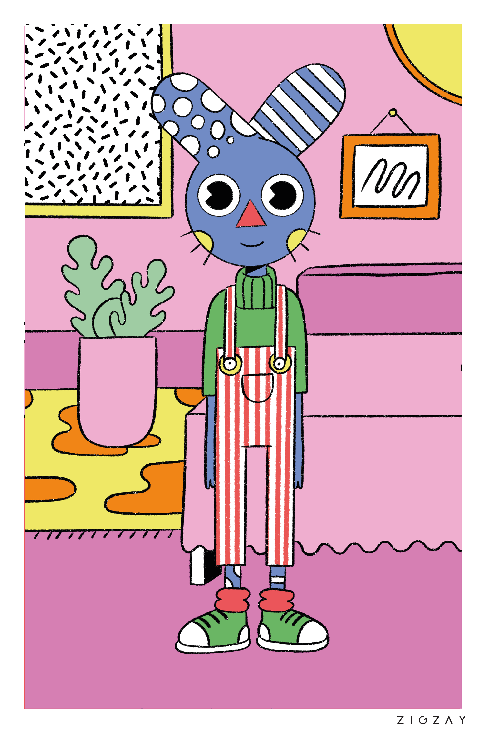 Fluzzy character design clothing comic design fanzine fashion graphic design illustration installation pattern print