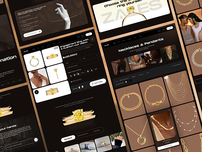 Jewelry landing page - single pages ai cart case study e commerce filter filtering filters gold jewellery landing page luxury minimal modern multi select product shopify ui ux web webdesign