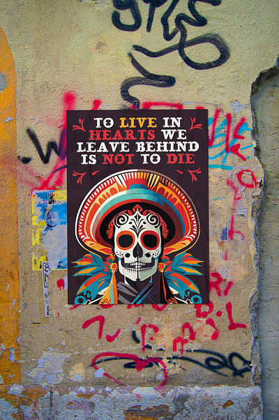 "TO LIVE - TO DIE" adobe art branding day of the dead design graphic design illustration mexico muertos poster skeleton sombrero style tequilla ukraine undead vector