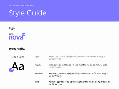 Nova Style Guide adobe illustrator branding color palette figma styleguide