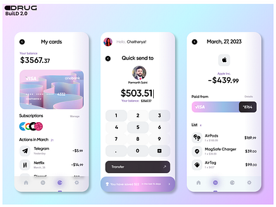 Onebank - Online Banking App Concept build2.0 design ui watchmegrow