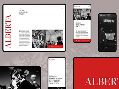 ALBERTA Concert Hall branding design figma logo typography ui ux web