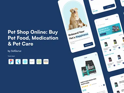 Online Pets Store App - Buy Pet Food, Medication and Pet Care app app design buy products cart checkout clean ui discounts ecommerce mobile app mobile app design mobile store online pet store online products online store pet care pet products pets pets store sell store app