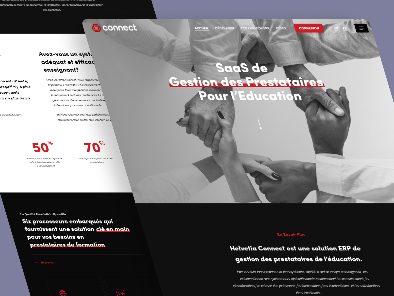 Helvetia Connect (Part I) – Home Page (FR / EN) branding concept creative design designer graphic design landingpage minimal typography ui userdesign userexperience ux visualdesign web web development webdesign webdevelopment website