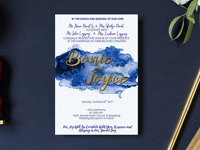 3-Pages Blue Themed Wedding Invitation blue blue wedding blue wedding invitation invitation invitation card wedding wedding invitation