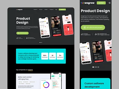 Wegrow Web Site Design: Landing Page / Home Page UI download figma figmadesign free figma download free figma resources free fwebsite landing page free landing page free website landing page freebie homepage landing landing page landing page concept landing page ui uidesign website concept website landing page website template websites