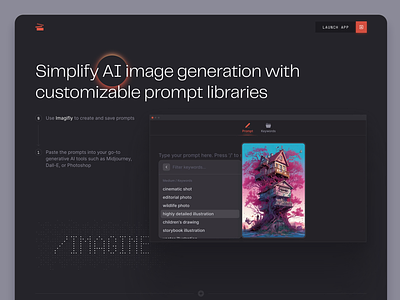 Imagifly - Homepage ai design hero homepage imagifly intro landing midjourney typography