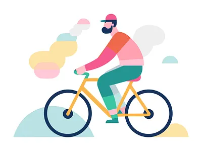 A man with a bicycle vector illustrating design flat art graphic design illustra illustration vector