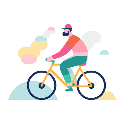 A man with a bicycle vector illustrating design flat art graphic design illustra illustration vector