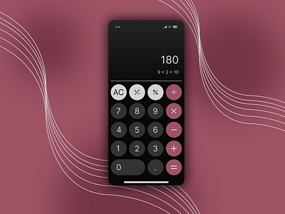 Calculator - Daily UI 004 004 app calculator app calculator ui daily ui dailyui 004 dailyuichallenge dark mode design figma design minimal mobile nude pink pink product design ui uiux ux ux designer visual design