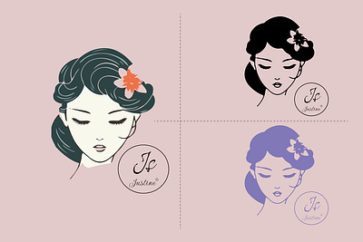 Justine logo concept design brand branding concept cosmetic cream design illustration japanese logo taiwan vector