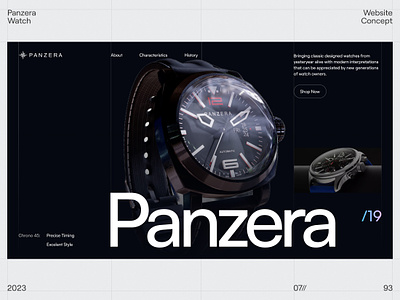 Panzera 3d animation design graphic design landing landingpage motion graphics swiss ui uiux ux watch web website